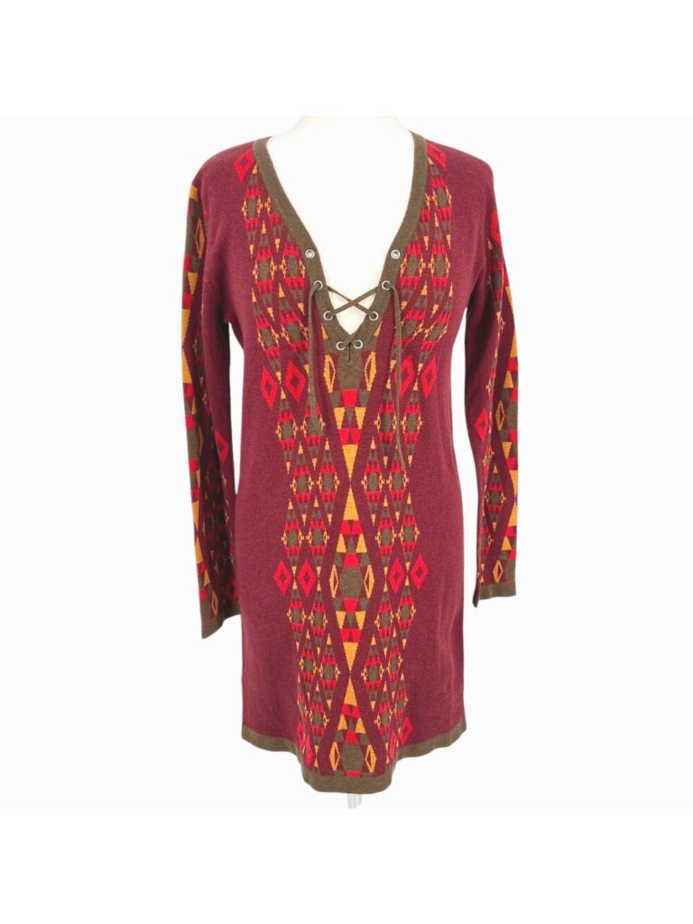 Tasha Polizzi Sundance Southwest Knit Sheath Dress Scarlett Red Size Small NWT